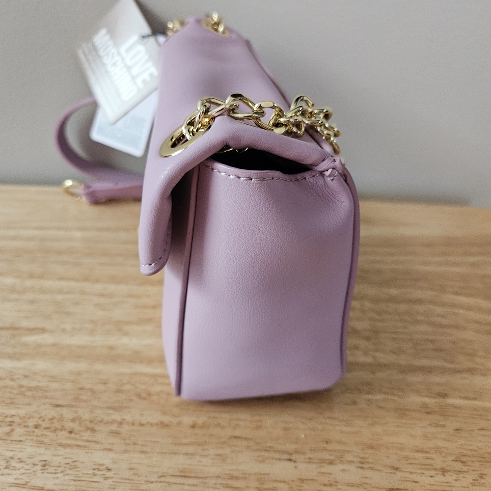 Love Moschino Lilac Crossbody Bag with Gold Heart Accent AUTHENTIC!! - Picture 6 of 7